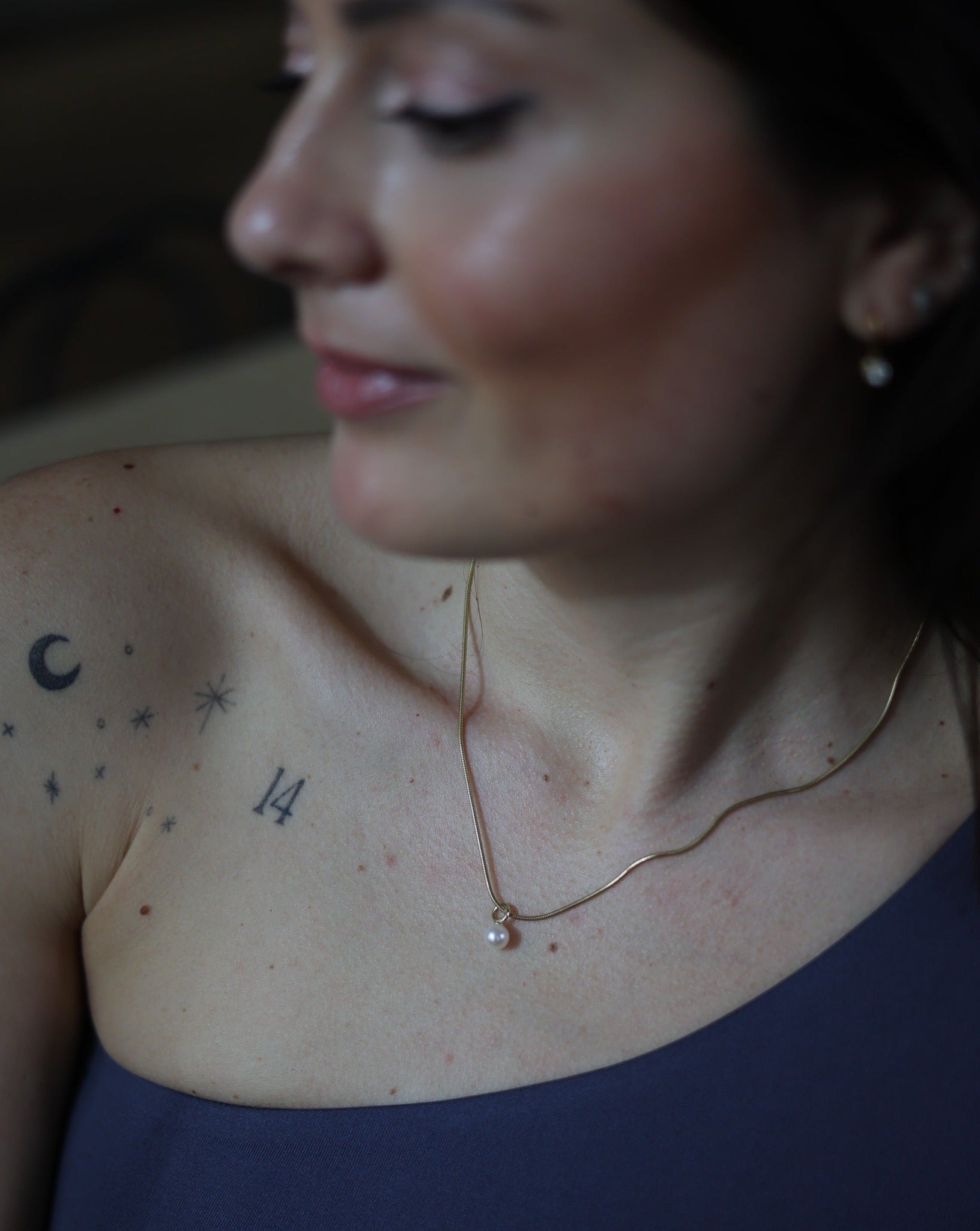 Little Everyday Snake Chain Necklace | 14K Gold