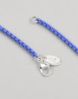high quality sterling silver lobster clasp on a purple box chain