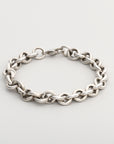rolo chain bracelet with chunky sterling silver