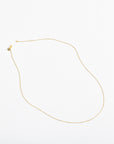 a fine 14k gold cable chain bevel cut for sparkle with three stations for adjustability