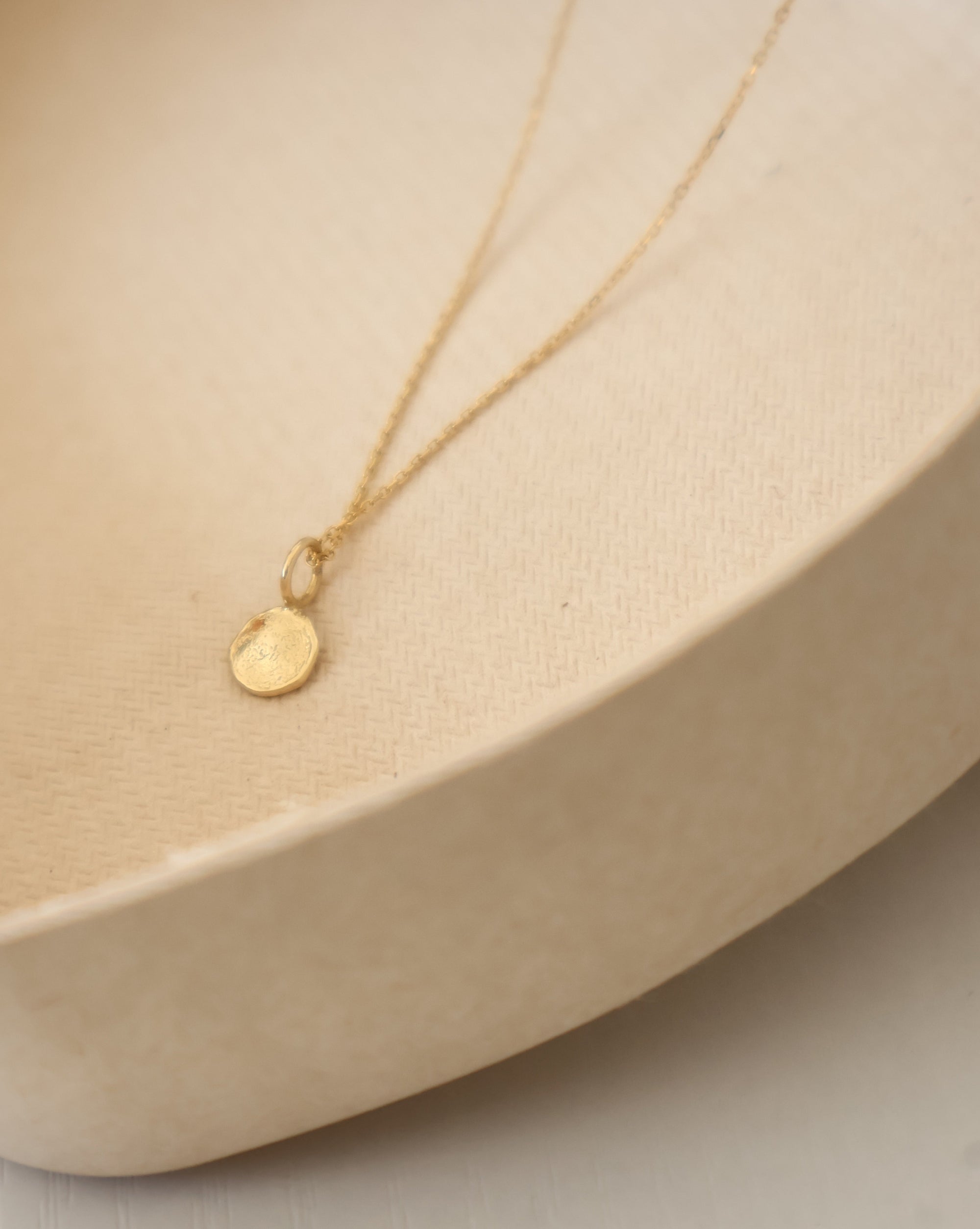 Mini Disc Charm | 14K Gold