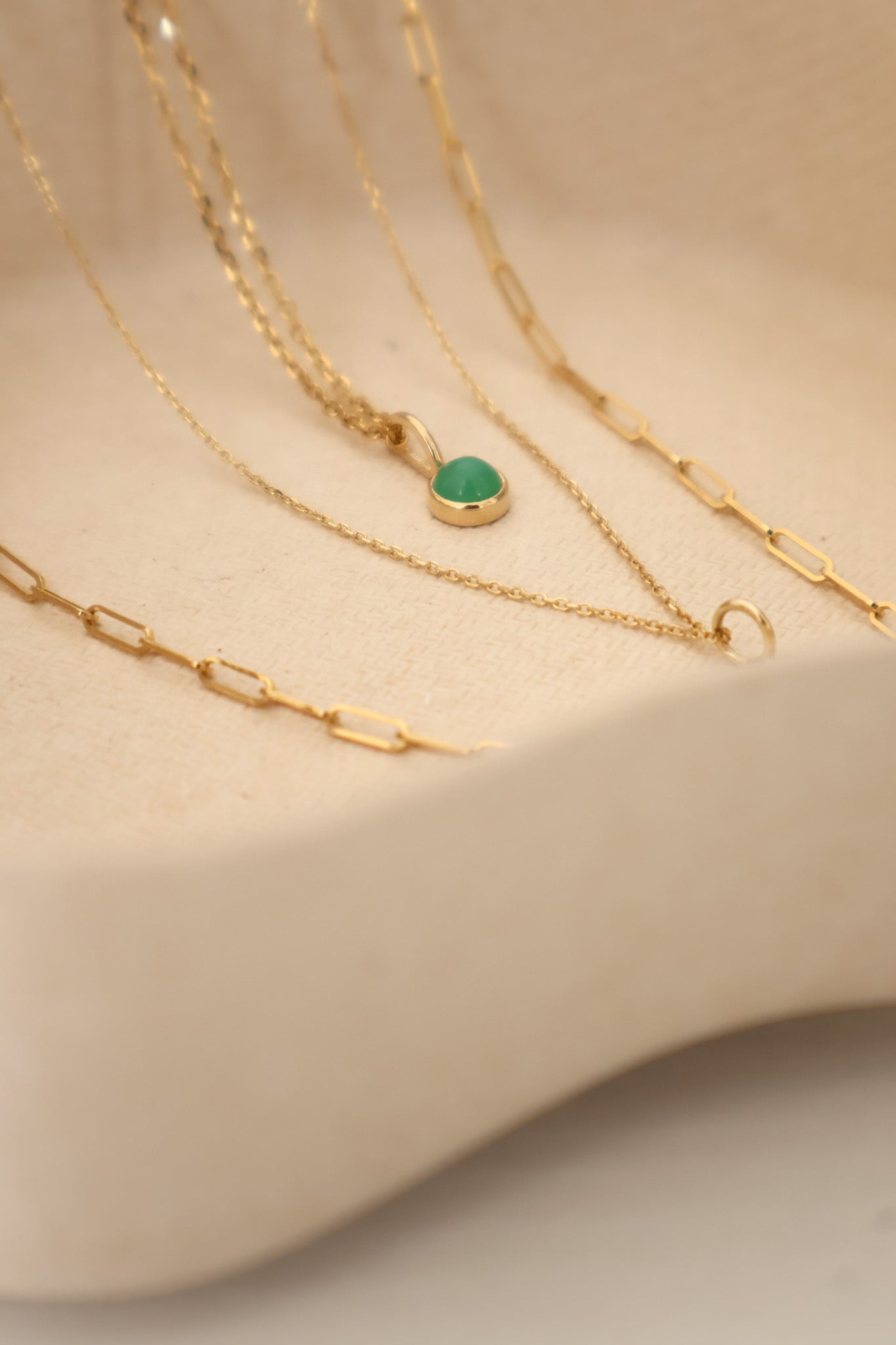 Petite Paperclip Necklace Set | 14k Gold