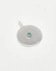 Sterling silver pendant with natural emerald gemstone, minimalist everyday jewelry by Sincerely Chain Co.