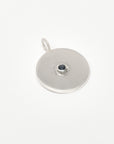 Sterling silver pendant with natural sapphire gemstone, minimalist everyday jewelry by Sincerely Chain Co.