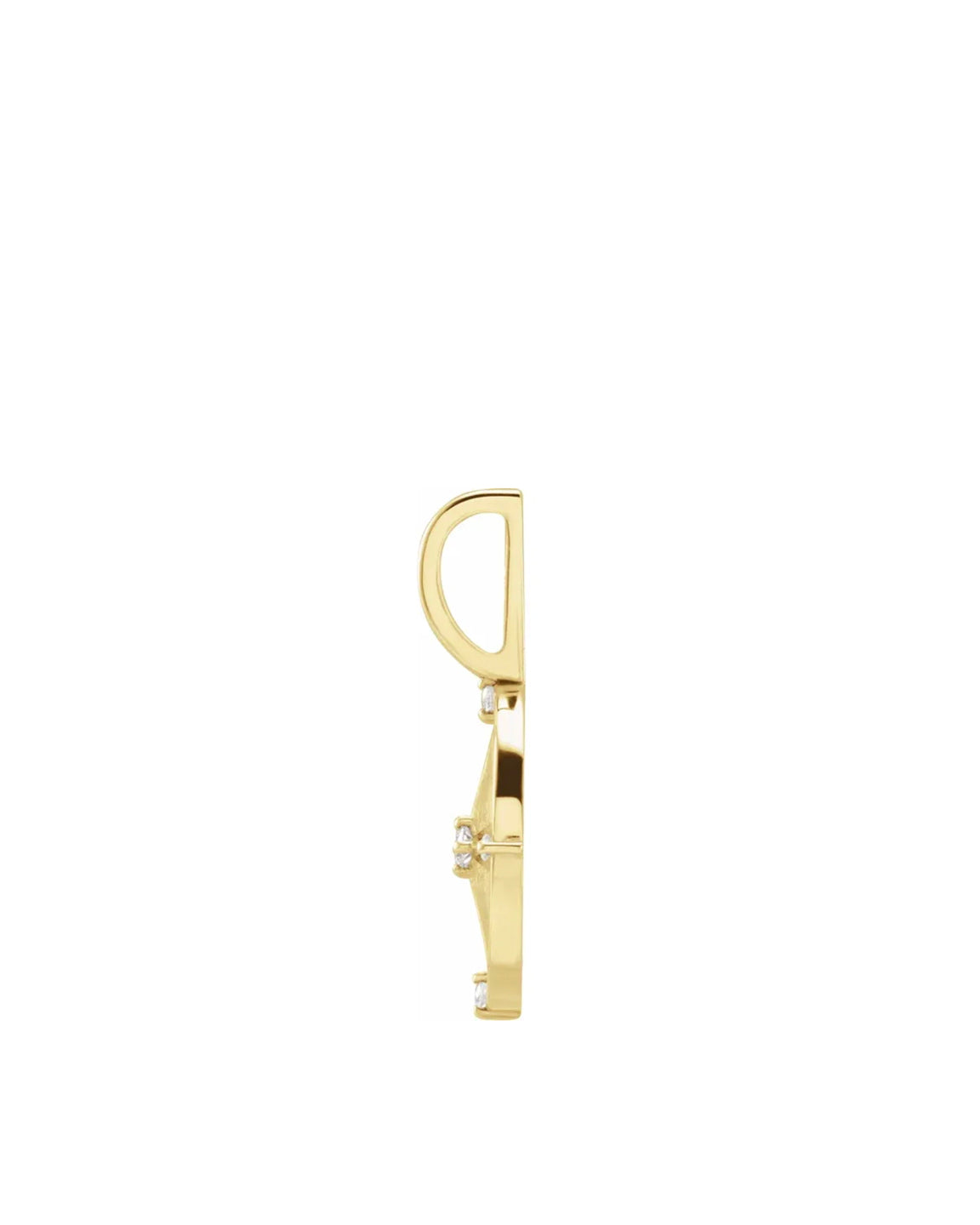 14k gold and diamond pendant compass design