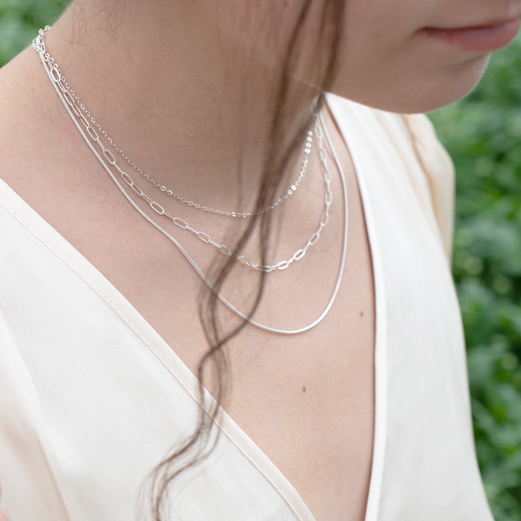 Silver Necklace, Silver Chain Necklace, Layering Necklace, Dainty