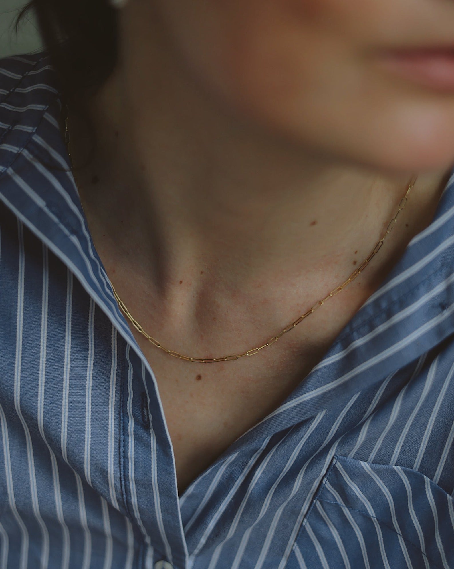 Petite Paperclip Necklace | 14K Gold