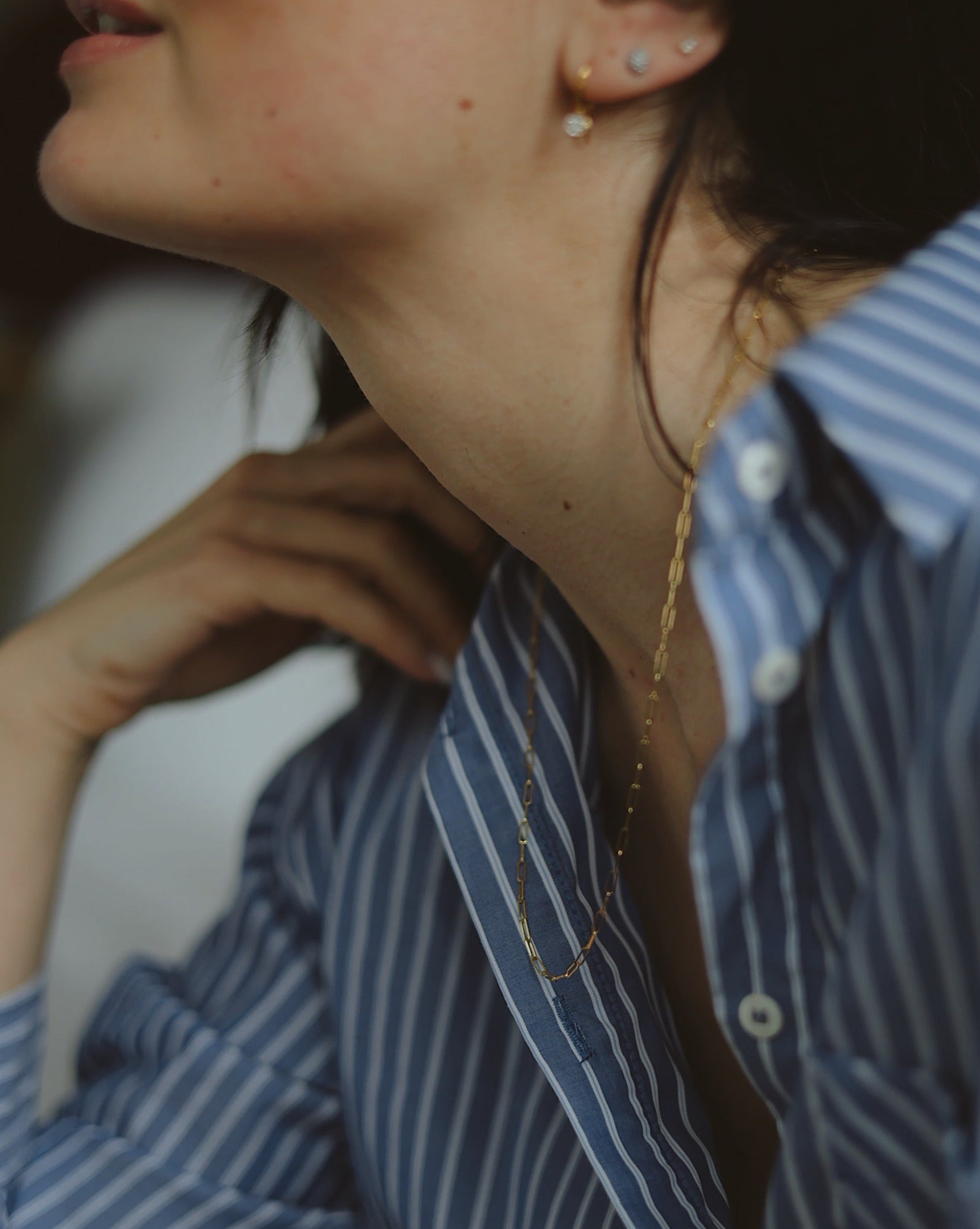 Petite Paperclip Necklace | 14K Gold