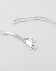 Silver Paperclip Chain with logo tag and lobster clasp