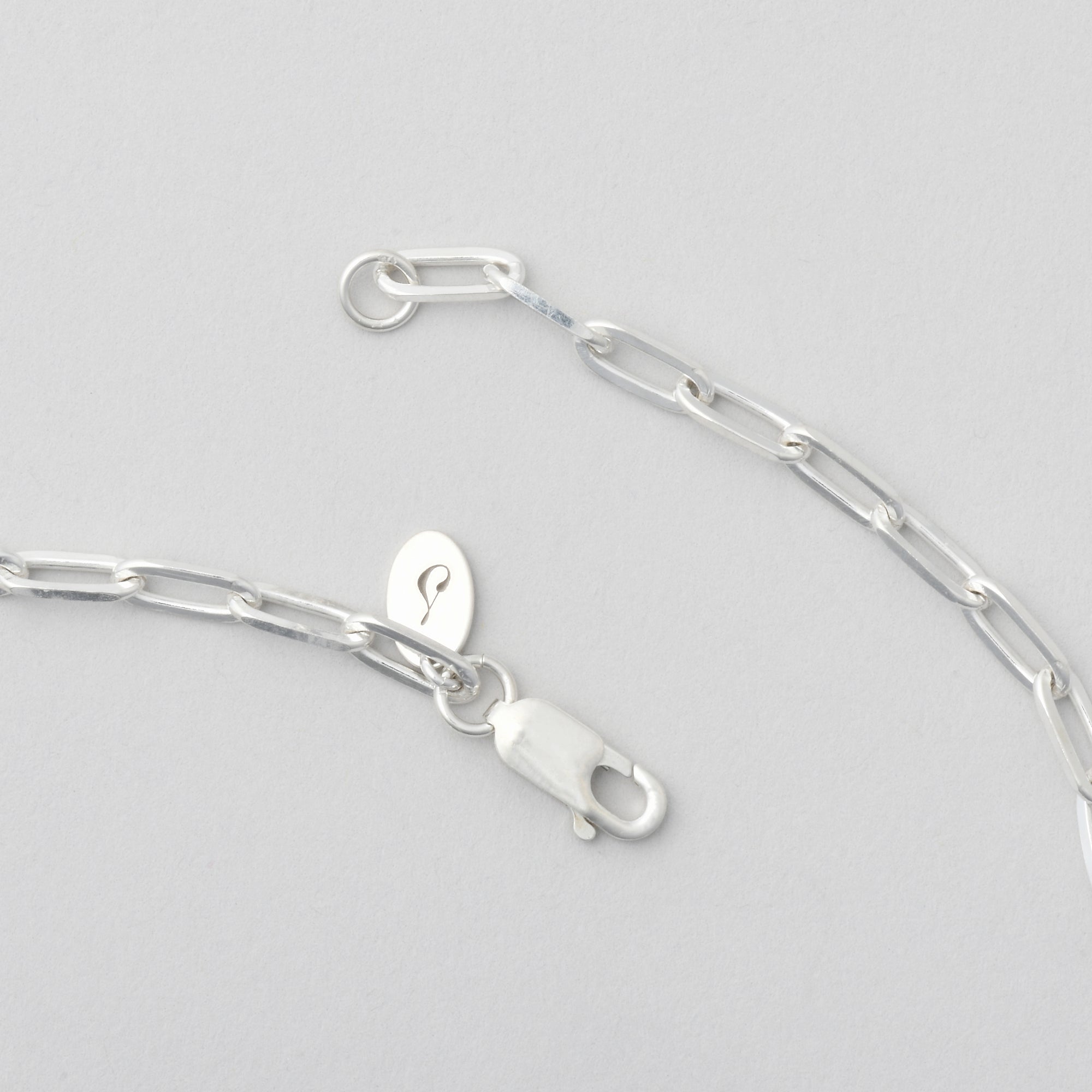 rectangle link cable chain jewelry in shiny sterling silver