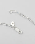 rectangle link cable chain jewelry in shiny sterling silver