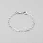 sturdy 9 mm links sterling silver bracelet on grey background