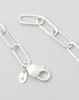 large paperclip chain in sterling silver with large lobster clasp