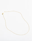 a fine 14k gold cable chain bevel cut for sparkle with three stations for adjustability