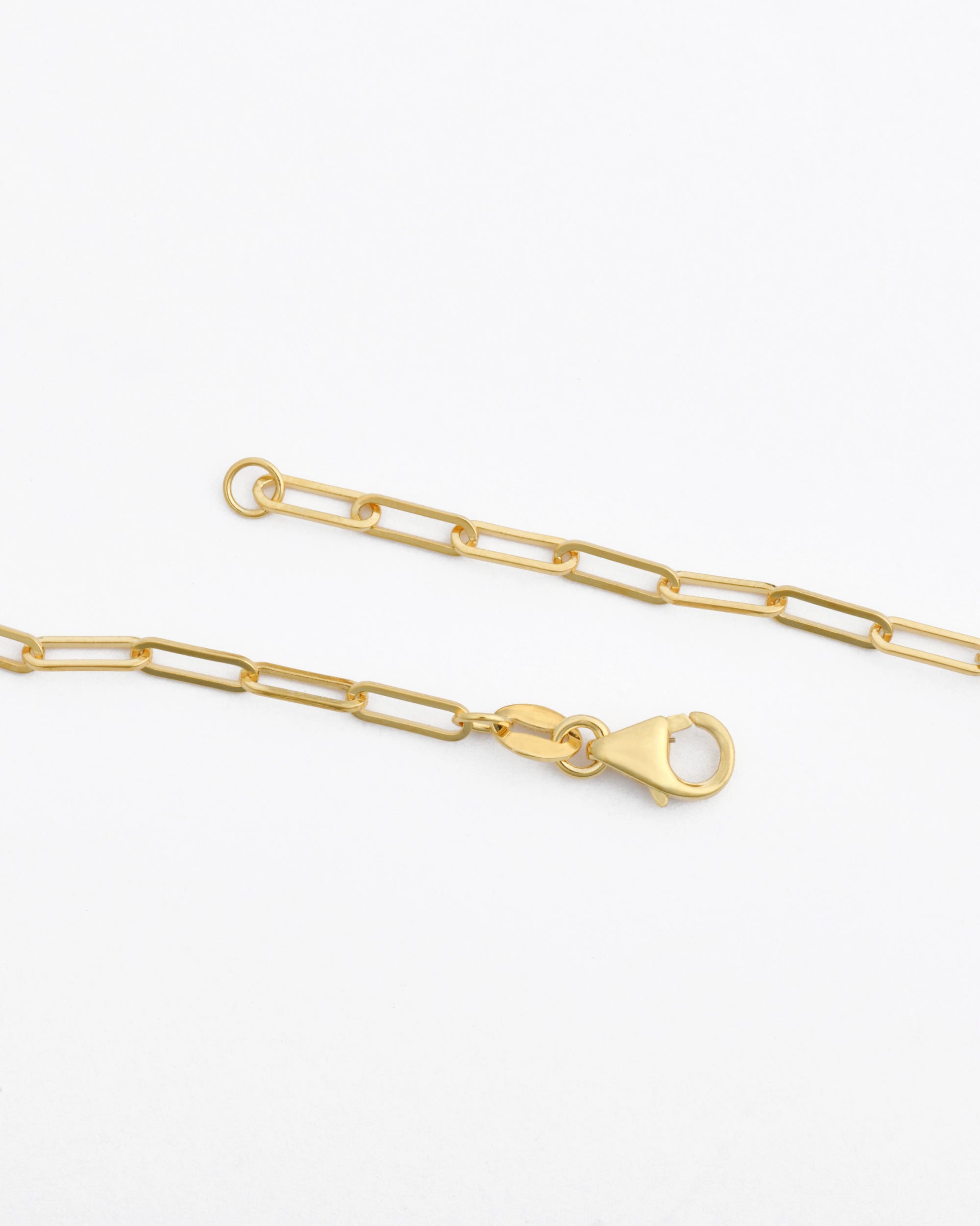 14 k gold paperclip chain necklace with lobster clasp detail, modern minimalist jewelry by Sincerely Chain Co.